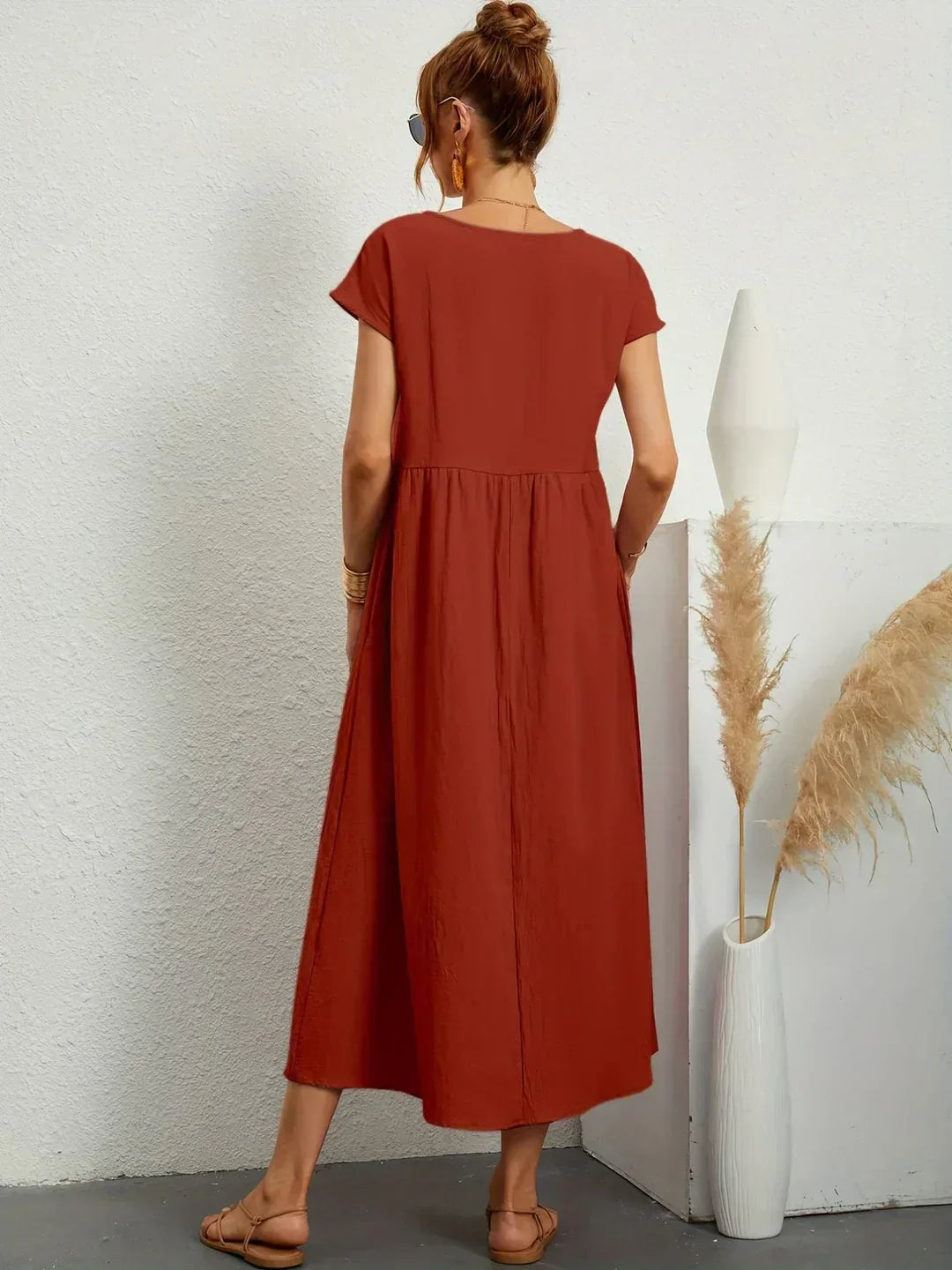 Keira™ - Leichtes, weiches Baumwollkleid mit Taschen
