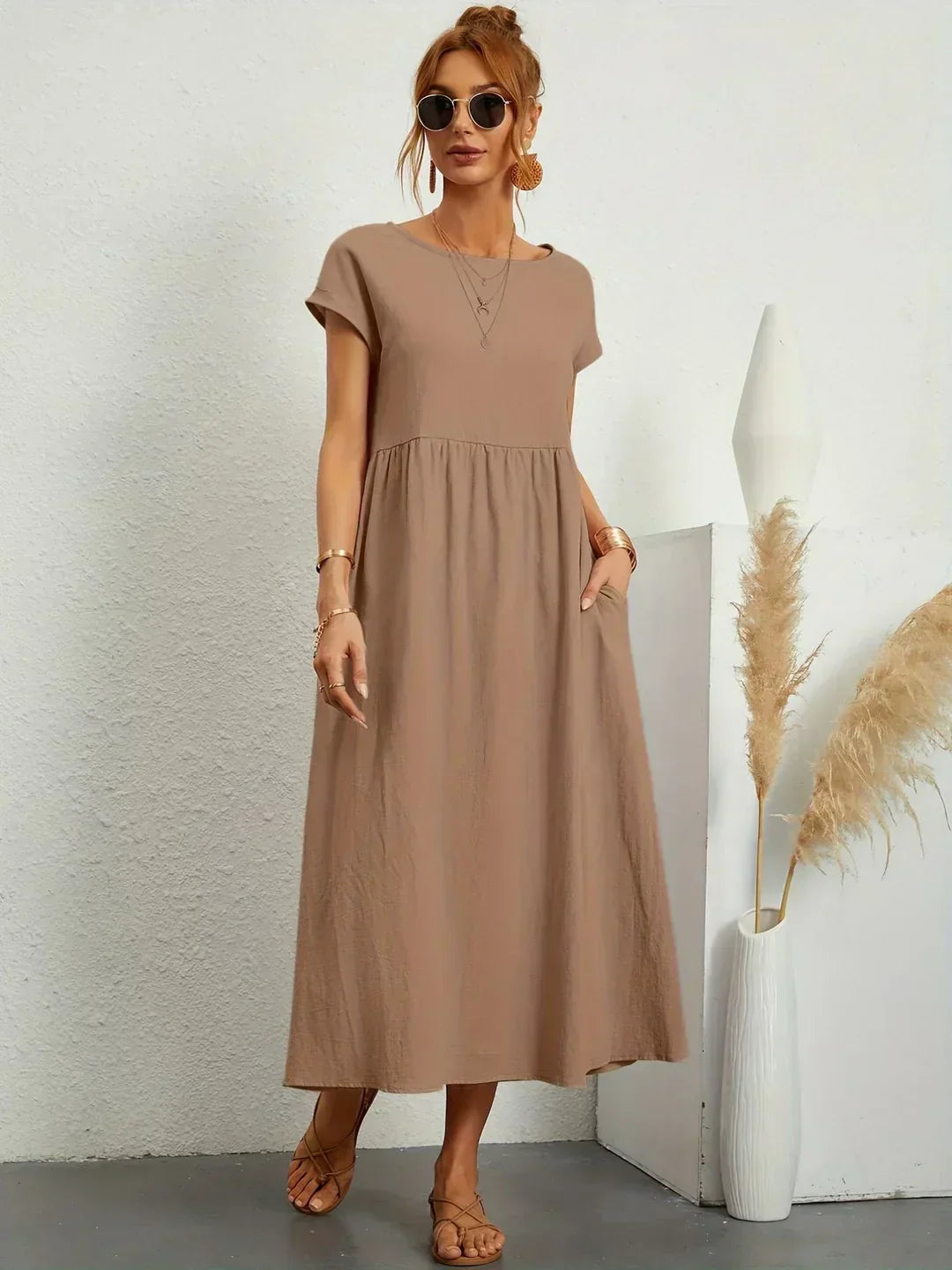 Keira™ - Leichtes, weiches Baumwollkleid mit Taschen