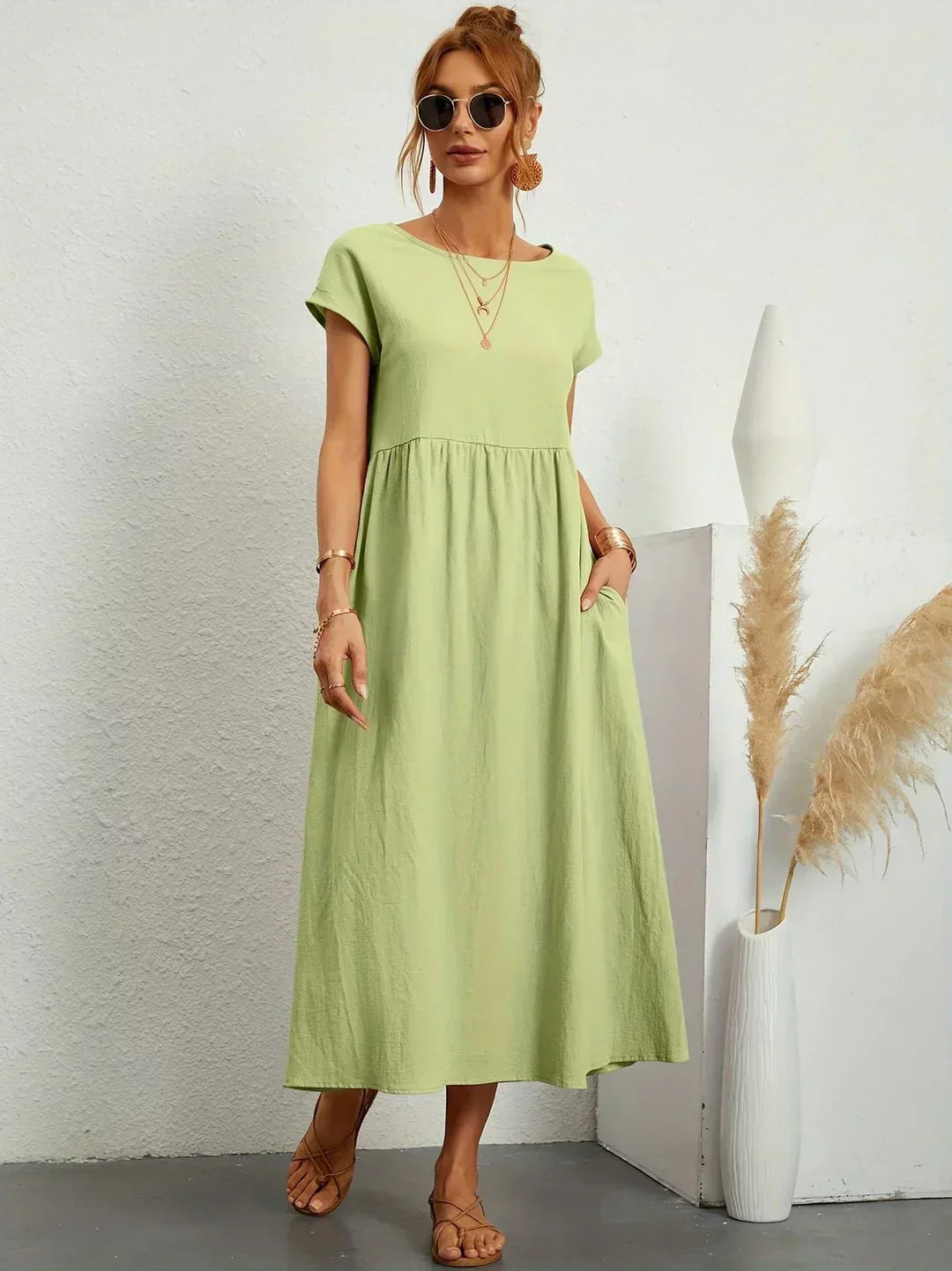 Keira™ - Leichtes, weiches Baumwollkleid mit Taschen