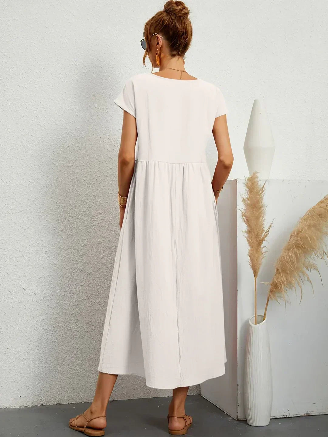 Keira™ - Leichtes, weiches Baumwollkleid mit Taschen