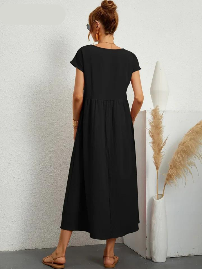Ruby™ - Elegantes Kleid aus Baumwolle und Leinen