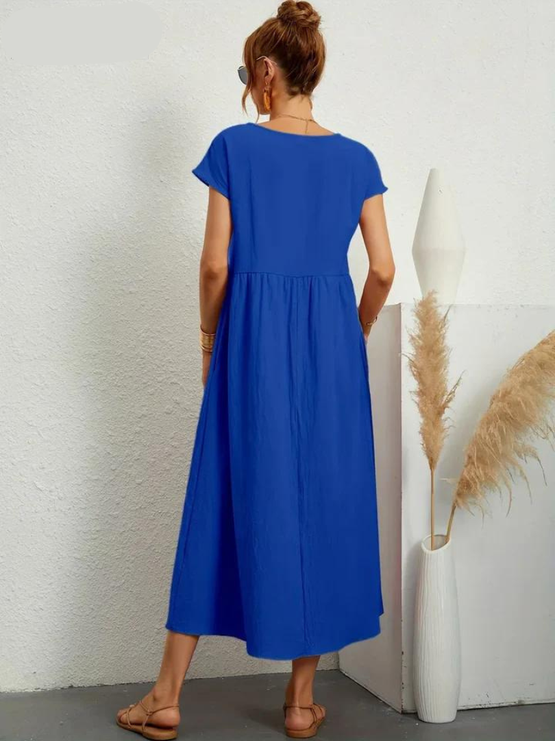 Ruby™ - Elegantes Kleid aus Baumwolle und Leinen