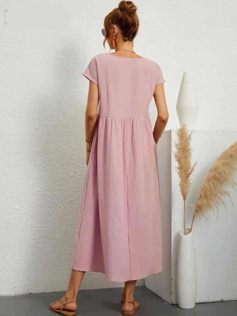 Ruby™ - Elegantes Kleid aus Baumwolle und Leinen