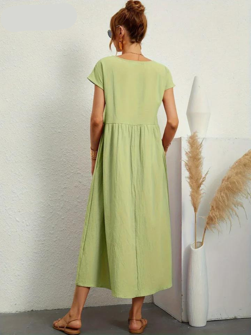 Ruby™ - Elegantes Kleid aus Baumwolle und Leinen