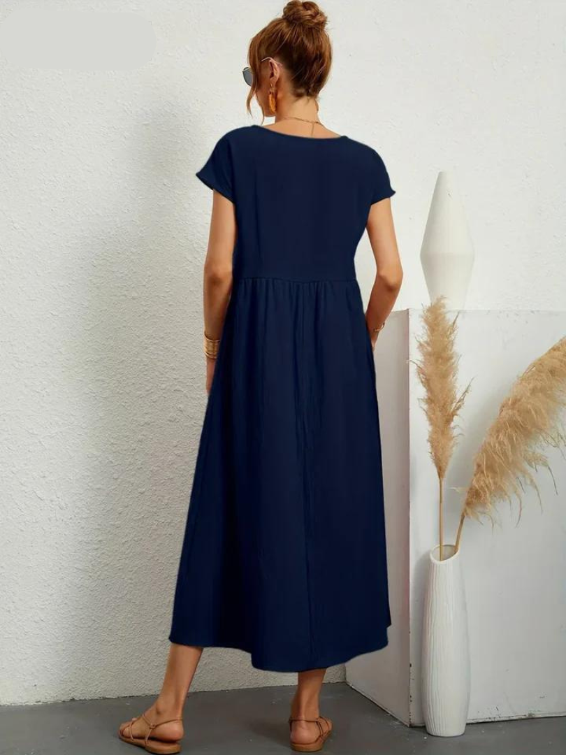 Ruby™ - Elegantes Kleid aus Baumwolle und Leinen