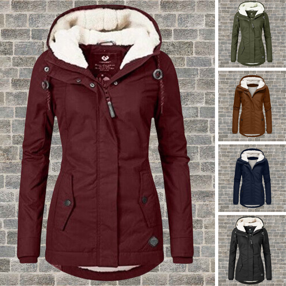 Jenna – Warmer Sherpa-Kapuzenpullover aus Baumwolle für Damen