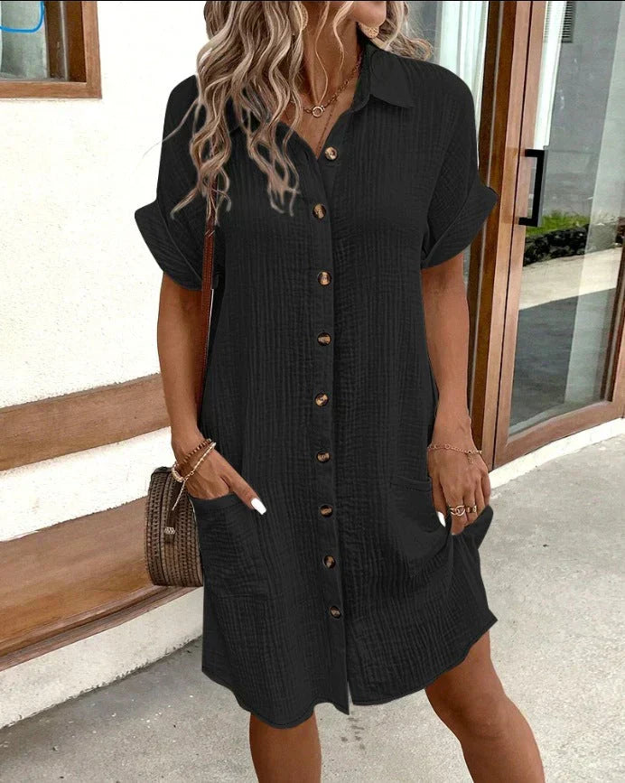 Renata™ – Übergroßes Polokleid aus gewebtem Stoff