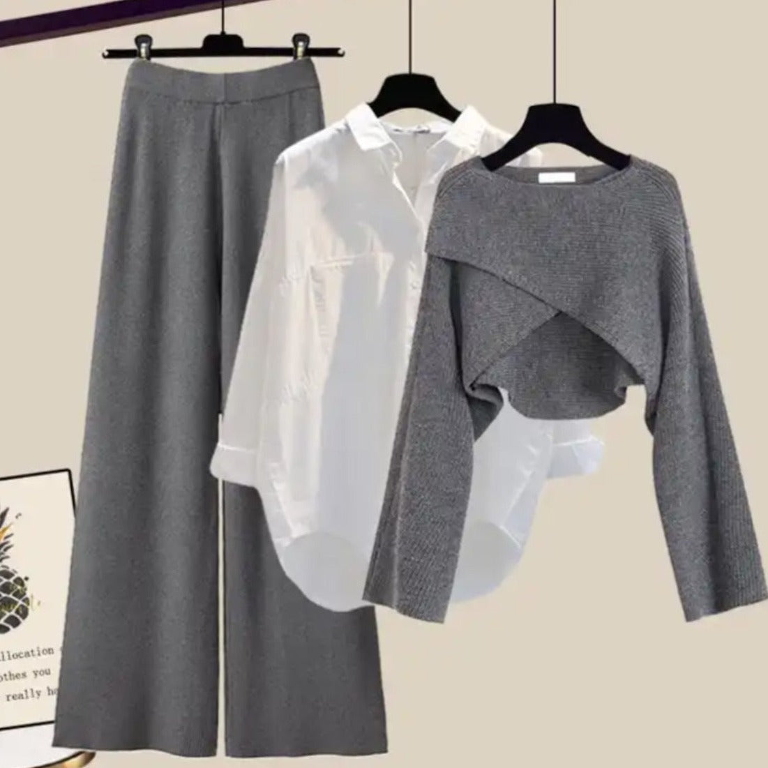 Jane™ – Bequemes dreiteiliges Set mit langen Ärmeln
