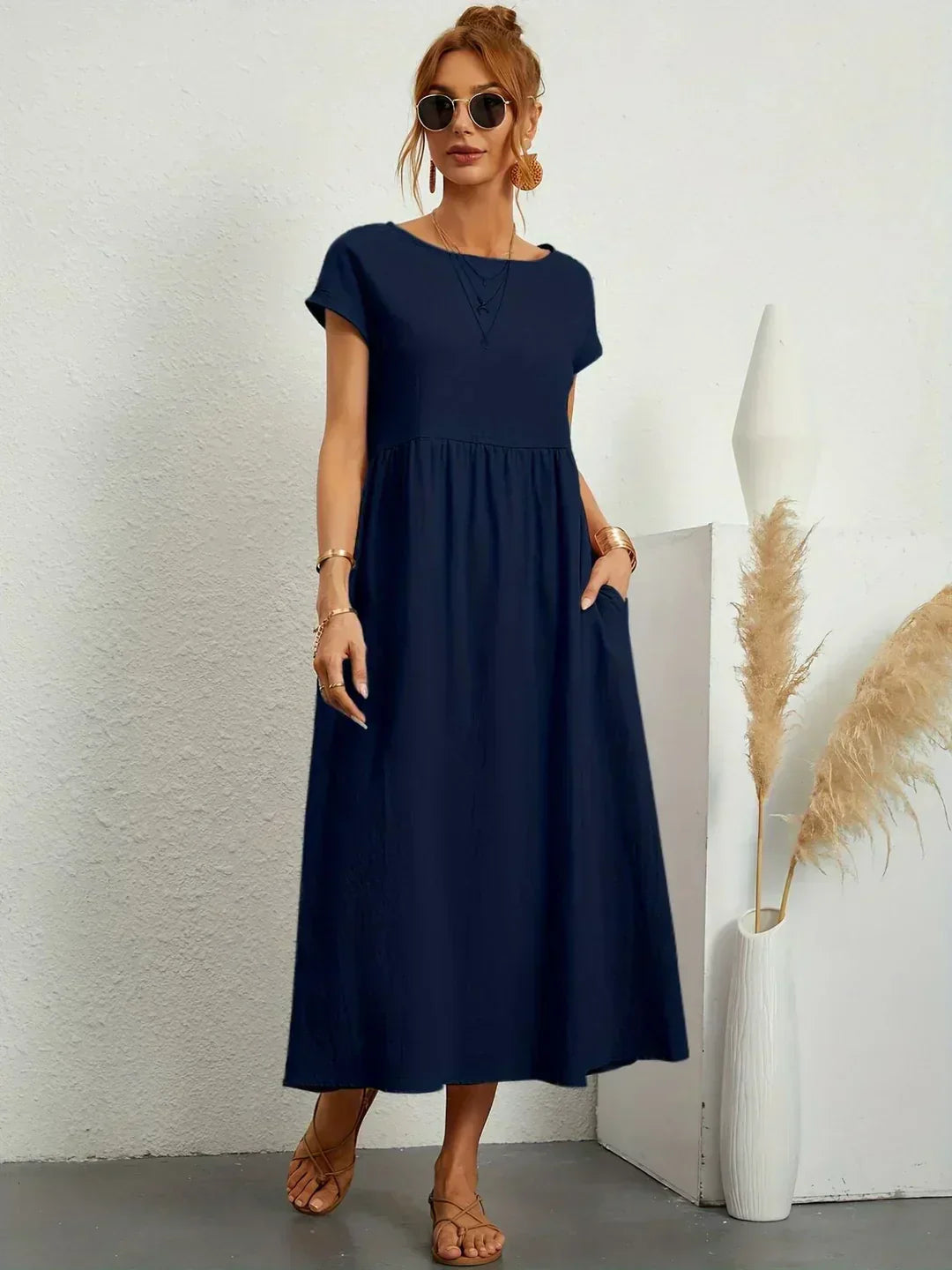 Keira™ - Leichtes, weiches Baumwollkleid mit Taschen