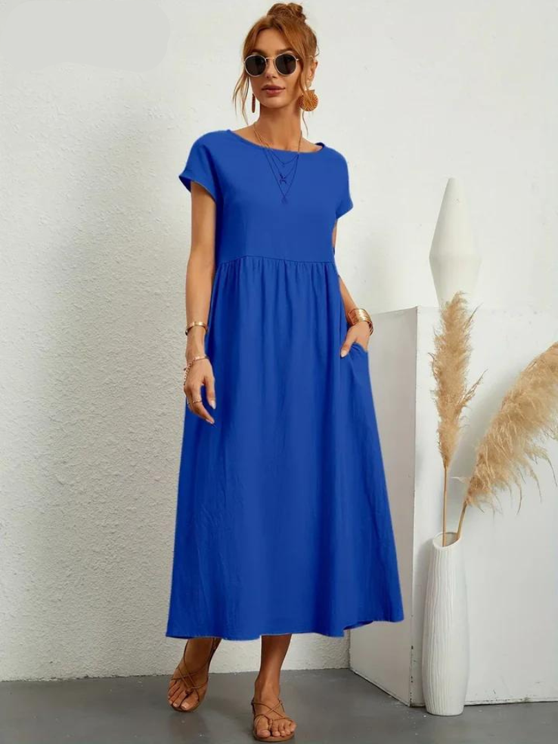 Ruby™ - Elegantes Kleid aus Baumwolle und Leinen