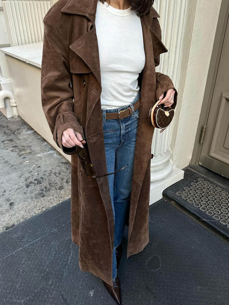 Lana - Wildleder Trenchcoat