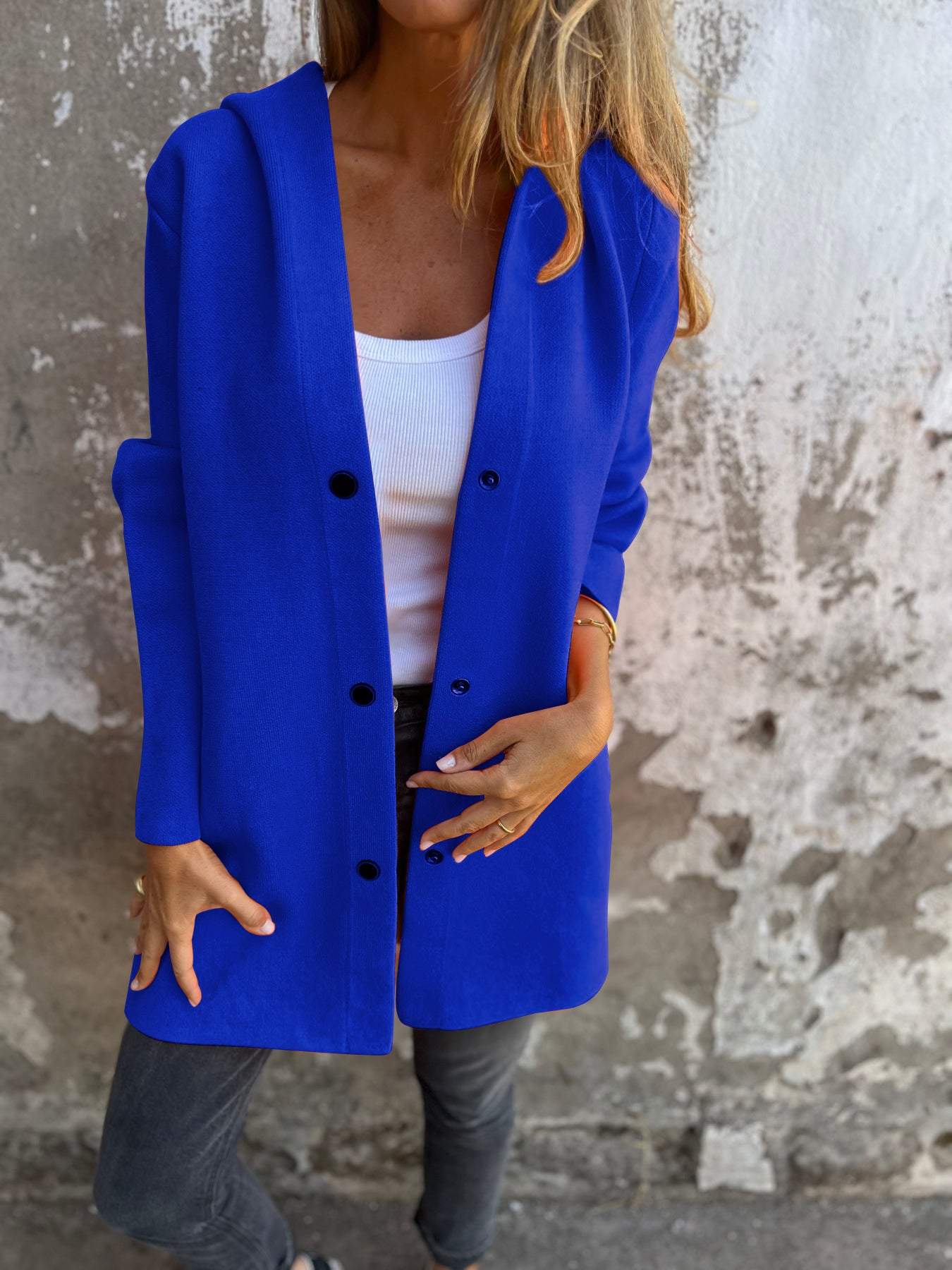 Norah™ – Lässige einreihige Kapuzenjacke