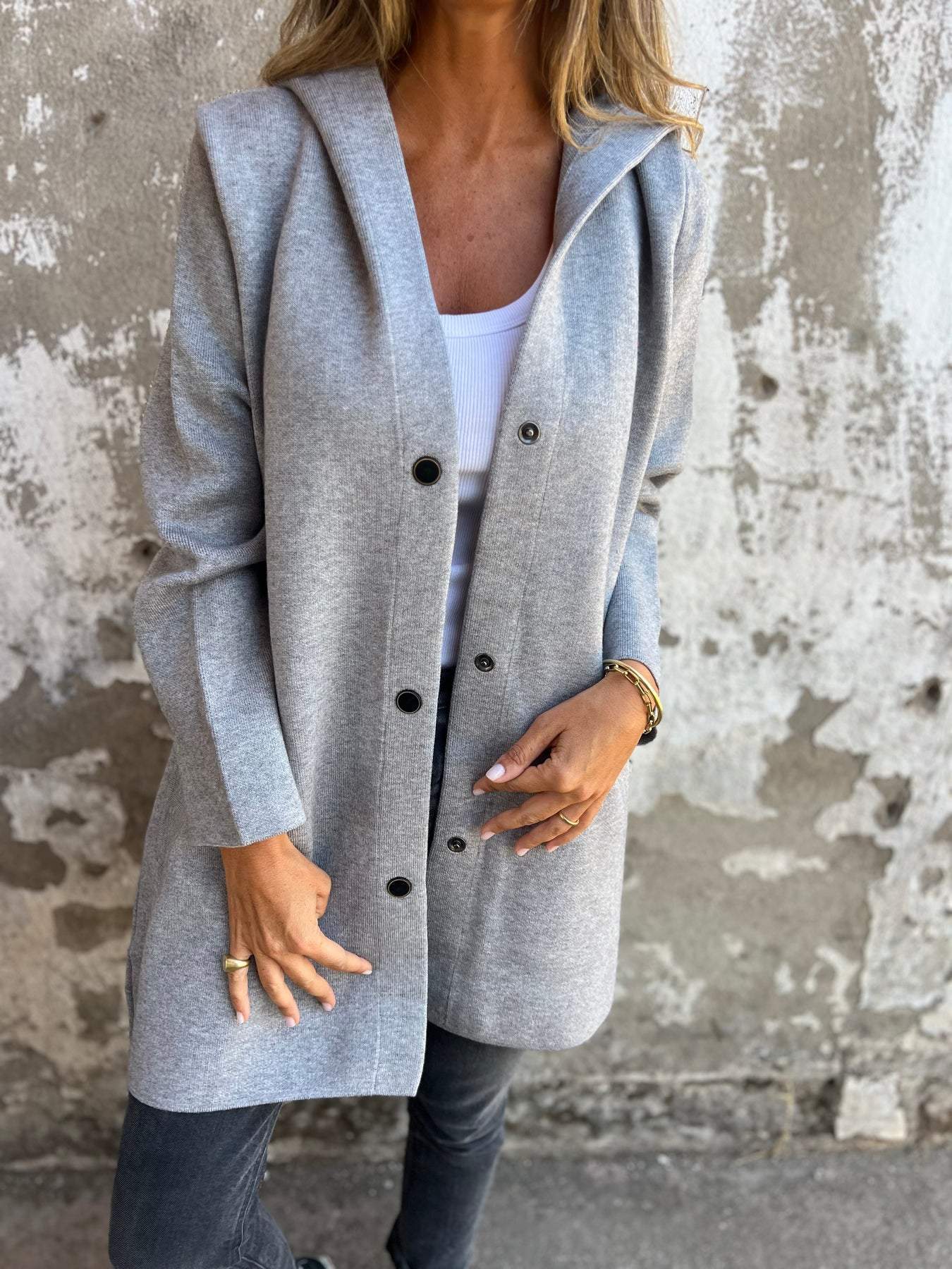 Norah™ – Lässige einreihige Kapuzenjacke